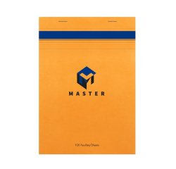 Bloc bureau master a5 148x210mm agrafe en-tete 100f 70gr 5x5 orange