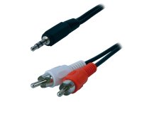 MCL 3.5mm/2 x RCA câble audio 10 m 3,5mm Noir, Rouge, Blanc