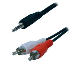 MCL 3.5mm/2 x RCA câble audio 10 m 3,5mm Noir, Rouge, Blanc