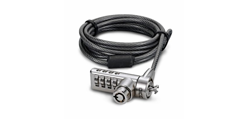 DICOTA D30887 câble antivol Noir, Acier inoxydable 2 m