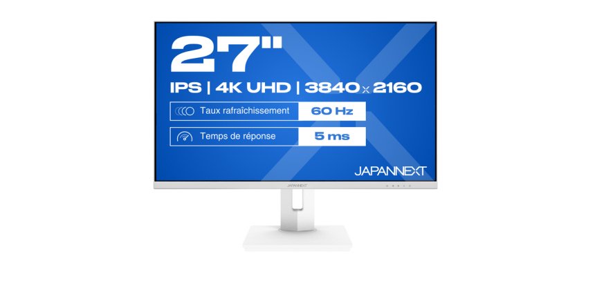 JAPANNEXT JN-IPS270UHD60F-C65W-HSP-W écran plat de PC 68,6 cm (27") 3840 x 2160 pixels 4K Ultra HD LED Blanc