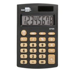 Calculadora liderpapel bolsillo xf05 8 digitos solar y pilas color negro 98x62x8 mm