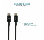Mobilis Charger 100W 2USB C 1USBA GaN cable 100W Ordinateur portable, Smartphone, Tablette Noir Secteur Intérieure