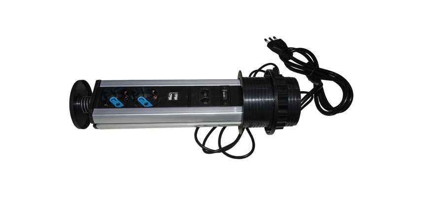 LINK Multipresa A Scomparsa Con 2 Porte Alimentazione Ita/Schuko, 2 Porte Usb + 1 Rj45 + 1 Rj11 + 1 Hdmi Femmina