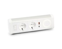 Urban Factory PPS03UF-WH multiprise 1,35 m 2 sortie(s) CA Intérieure Argent, Blanc