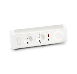 Urban Factory PPS03UF-WH multiprise 1,35 m 2 sortie(s) CA Intérieure Argent, Blanc