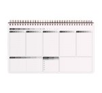 My.weekly.planner Age Bag cahier reliure intégrale en-tête 29,7x17 cm 120 pages détachables Semainier de bureau non daté et réglure DOT au verso - Noir