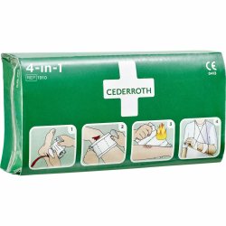 Pansement cederroth grand stopsang 4-en-1 contient 1 compresse speciale 14x23cm 2 bandes elastiques usage unique 10cmx3m