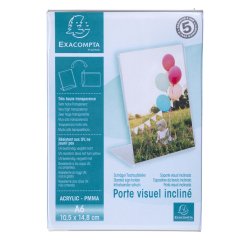 Porte-visuel incliné vertical A6 - Cristal