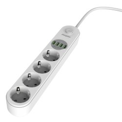 Energizer EPB2500W00EU power extension 2 m 4 AC outlet(s) Indoor White