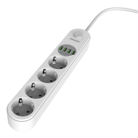 Energizer EPB2500W00EU prolunghe e multiple 2 m 4 presa(e) AC Interno Bianco