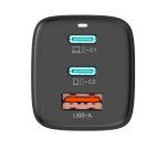 DLH Alimentation secteur USB-C GaN 65W avec 2x USB-C et 1x USB-A - Livré avec câble USB-C 1,8m