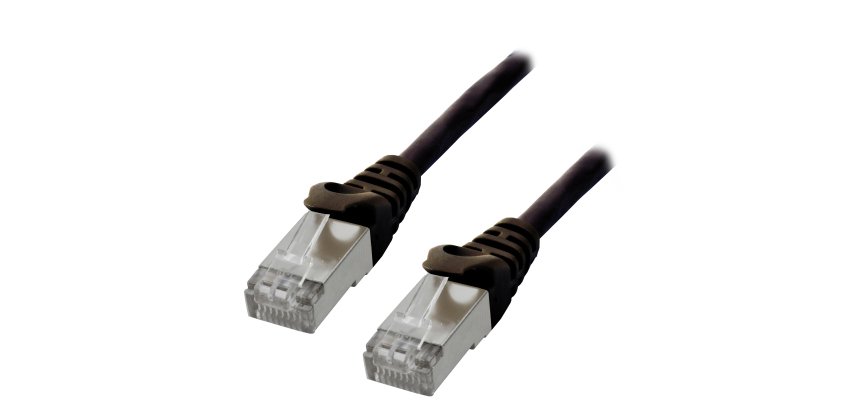 MCL FTP6-0.5M/N câble de réseau Noir 0,5 m Cat6 F/UTP (FTP) Rond