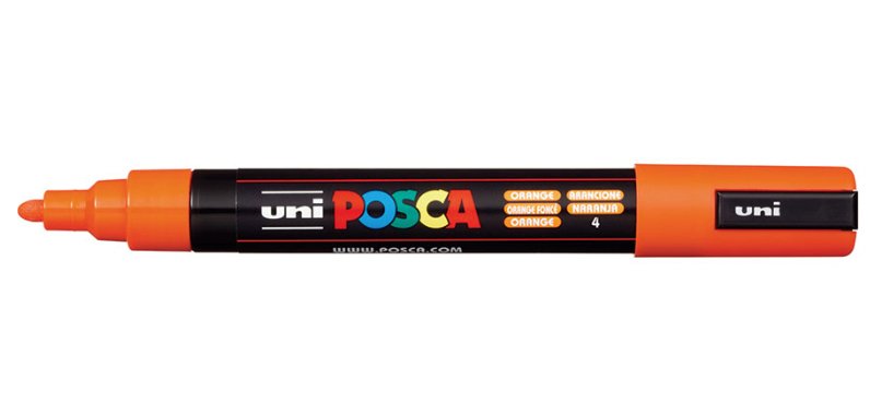 Marqueur posca pointe conique moyenne coloris orange fonce