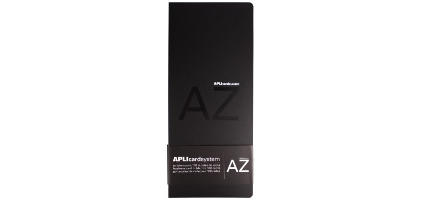 Porte-cartes de visite apli polypropylène rigide indéchirable 27,5x12cm capacité 160 cartes coloris noir