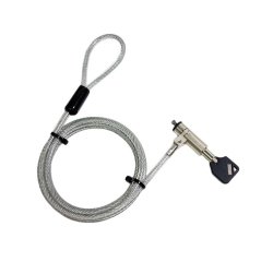 DLH Câble de sécurité antivol Wedge à clé - Livré avec 2 clés - Longueur 1.8m - Gris