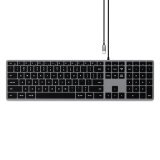 Satechi Slim W3 clavier Universel USB AZERTY Français Aluminium, Noir