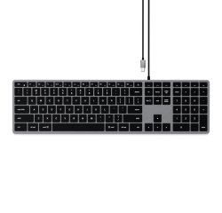 Satechi Slim W3 clavier Universel USB AZERTY Français Aluminium, Noir
