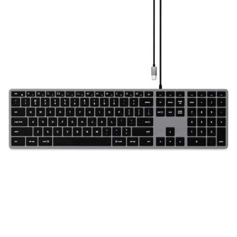 Satechi Slim W3 clavier Universel USB AZERTY Français Aluminium, Noir