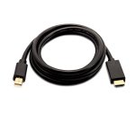 V7 Mini DisplayPort macho a HDMI macho, 2 metros, unidireccional desde DisplayPort color negro, máxima resolución de vídeo de 1080p