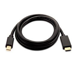 V7 Mini DisplayPort macho a HDMI macho, 2 metros, unidireccional desde DisplayPort color negro, máxima resolución de vídeo de 1080p