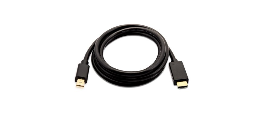 V7 Mini DisplayPort macho a HDMI macho, 2 metros, unidireccional desde DisplayPort color negro, máxima resolución de vídeo de 1080p