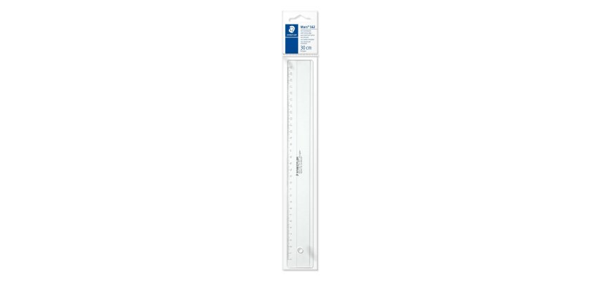 Règle plate staedler mars plexiglas 30cm bords anti-tâches 1 biseau gravé ineffaçable