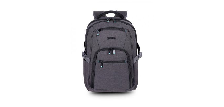 Mochila para portátil 14" Urban Factory HTE14UF Negro, Gris Poliéster, Tereftalato de polietileno reciclado (rPET)