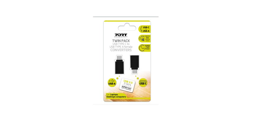 Port Designs 900142 changeur de genre de câble USB-C USB-A Noir