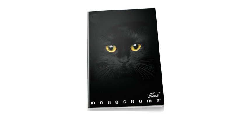 Pigna Monocromo writing notebook A4 19 sheets Black