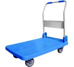 Chariot pliant viso metal polypropylene 2 roues fixes 2 pivotantes patins antiderapants plateforme 72x49cm charge 150kg