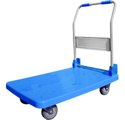 Chariot pliant viso metal polypropylene 2 roues fixes 2 pivotantes patins antiderapants plateforme 72x49cm charge 150kg