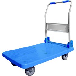 Chariot pliant viso metal polypropylene 2 roues fixes 2 pivotantes patins antiderapants plateforme 72x49cm charge 150kg