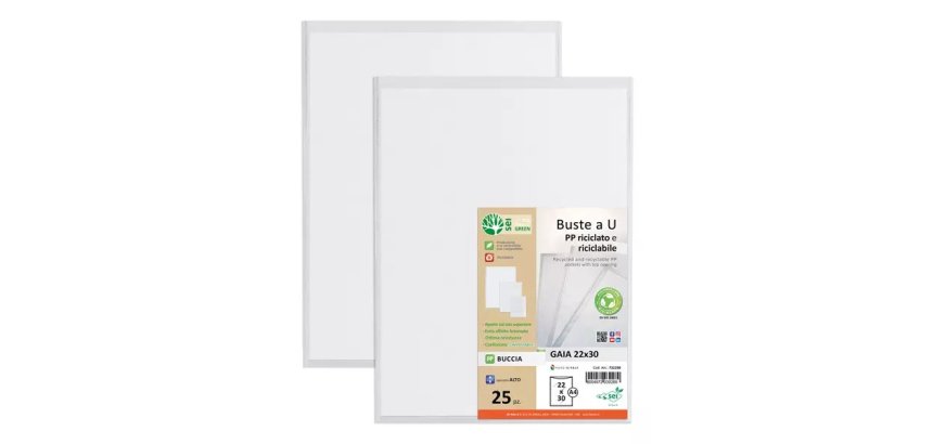 Buste a sacco Gaia - PP riciclato - 22 x 30 cm - buccia - trasparente - Sei rota - conf. 25 pezzi
