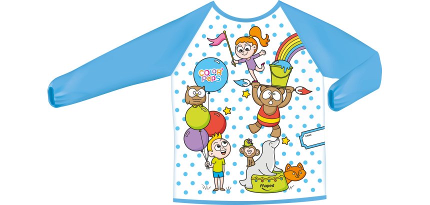 Tablier peinture maped enfant qualite sup manches longues   souple et impermeable de 18   mois a 5 ans