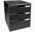 Module de classement Modulo Ecoblack 3 tiroirs fermés - Noir