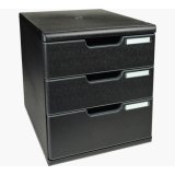 Module de classement Modulo Ecoblack 3 tiroirs fermés - Noir