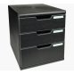 Module de classement Modulo Ecoblack 3 tiroirs fermés - Noir