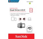 SanDisk Ultra Dual m3.0 lecteur USB flash 256 Go USB Type-A / Micro-USB 3.2 Gen 1 (3.1 Gen 1) Noir, Argent, Transparent