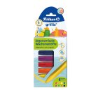 Crayon cire pelikan griffix triangulaire coloris assortis etui 8 unites