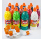 Gouache liquide cleopatre nefertari 1l + palette + 8    pinceaux pochoirs assortiment de 12 unites