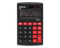 Calculatrice maul poche m8 8 chiffres ecran 1 ligne 3 touches memoires touche pourcentage calcul racines coloris noir