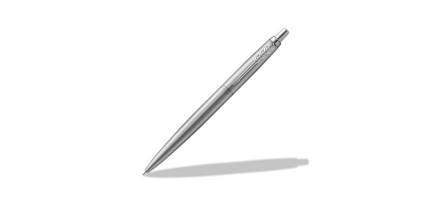 Stylo-bille parker jotter xl monochrome pointe moyenne     encre bleue avec coffret      cadeau coloris acier