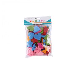 Feutrine sodertex pack fleurs papillons coeurs etoiles 3mm  120 pcs