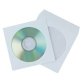 Pochette cd/dvd q-connect papier fenêtre rabat auto-adhésif coloris blanc paquet 50 unités