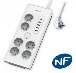 MCL SPN7063WA/19 multiprise 2 m 6 sortie(s) CA Intérieure Blanc