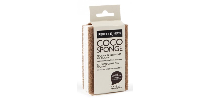 Perfetto 13960 spugna Rettangolare Cellulosa, Cocco, Fibra Beige, Marrone 2 pz