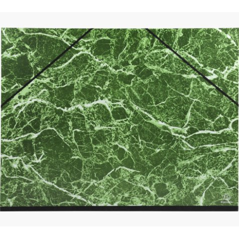 Carton à dessin exacompta papier marbré vernis raisin dos toilé renforcé fermeture élastique 52x67cm vert