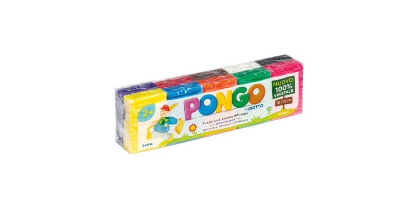 Pasta Pongo - panetto 50 gr - colori assortiti - Giotto - conf.10 pezzi