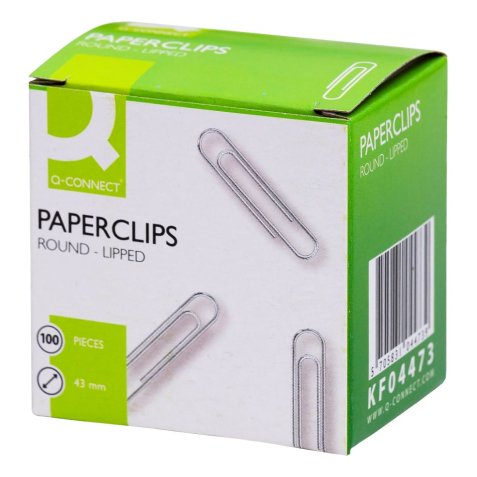 Trombone q-connect nickele n 3 bout rond 43mm boite 100  unites